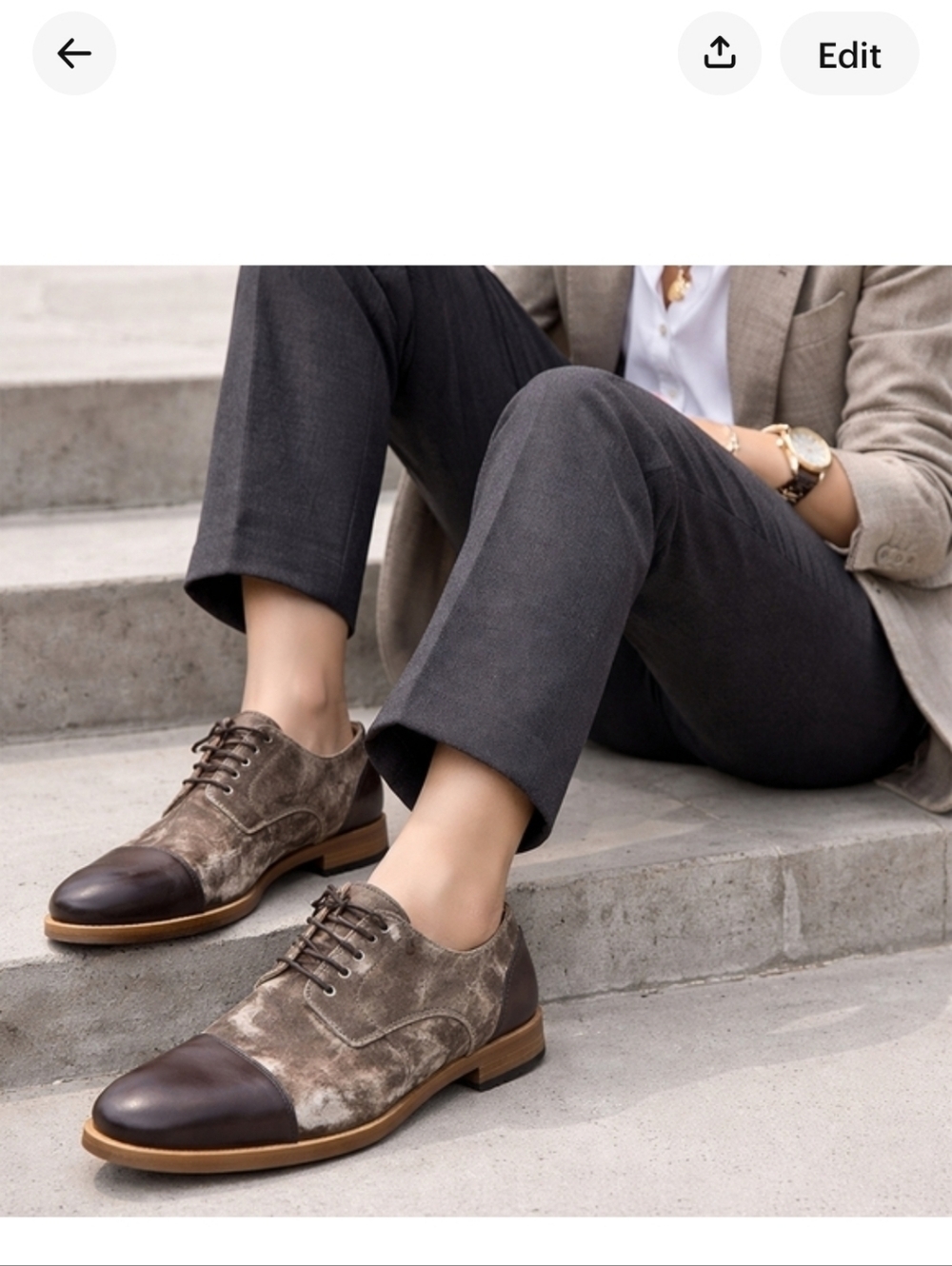 Taft Unisex Handmade Leather The Jack Tie Up Oxford M6 W8 EU39  NWOB
